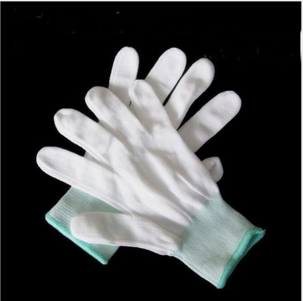 protection des mains et des bras Gants sans doigts 10 paires 13 broches Nylon Blanc Gant Core Sans Poussière Polyester Électronique Usine Travail Travail