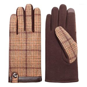 Fingerless Gloves 2021 Men Classic smartphone aankomst zoomsteek lusly herfst winter thermische doek touchscreen wanten1