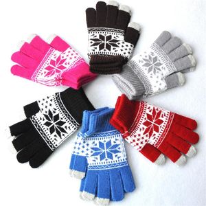 Gants sans doigts 2021 hommes/femmes Stretch tricot poignet doigt complet unisexe mitaines chaud hiver écran tactile neige Luvas cadeaux de noël