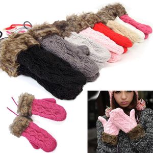 Gants sans doigts 9 couleurs filles nouveauté impression hiver pour femmes tricot chaud Fitness hérisson chauffé villosités poignet mitaines