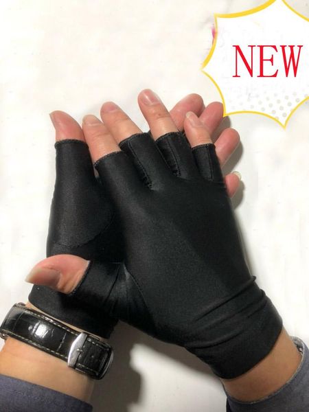 Gants sans doigts en Spandex noir, demi-doigt, peinture, tablette numérique, écriture, dessin, Anti-salissure, vente en gros