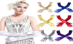 Gants sans doigts marques 2021 Fashion Womens Satin Long Opera Svenant Prom Costume Costume Velvet Laser11760969