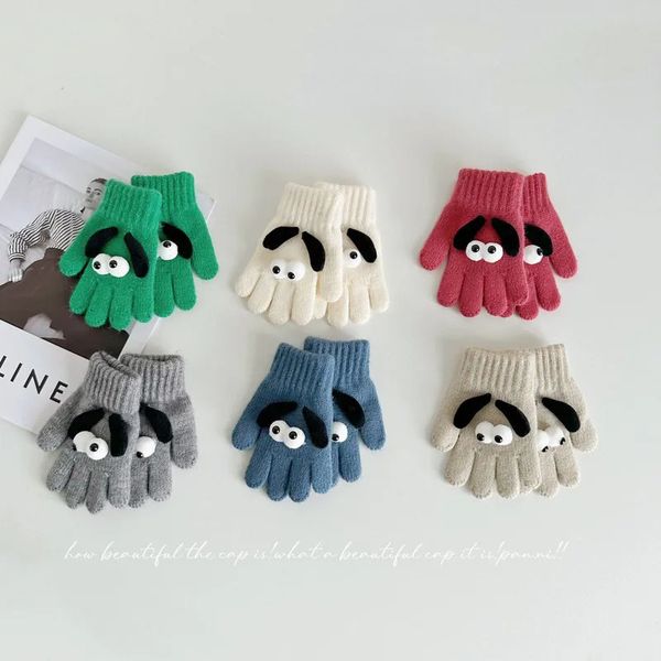 Gants sans doigts dessin animé mignon tricoté enfants mitaines pour garçons filles automne hiver résistant à l'hiver chaud enfants bébé doigt 3 7 ans 231130