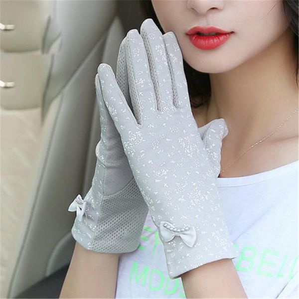 Mitaines Gants Conduite Crème Solaire Mme Mince Style Été Court Élastique Printemps Automne Pur Coton Anti-UV Femme Anti-Slip FS02