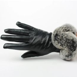Gants sans doigts GO BALISTIC YA en cuir de mouton véritable avec poignet en fourrure pour femme, velours de haute qualité, coupe-vent, hiver 231122