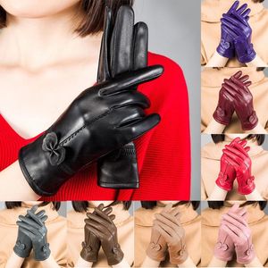 Gants sans doigts Hirigin 2021 cuir écran tactile doux chaud hiver femmes SMS actif pour SmartPhone