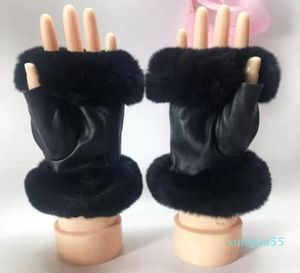 Fingerless Gloves Ladies Classic Designer lederen touchscreen handschoenen Soft Warm2079888