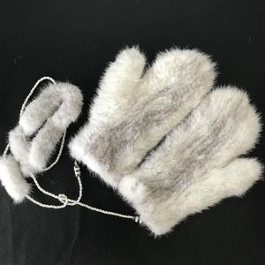 Gants sans doigts Magicfur - 1PCS Real Mittens Warm Fur Knitted Women Gant