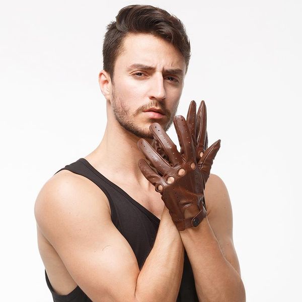 Gants sans doigts Nappaglo Hommes Cuir pour hommes Moutons de peau de mouton des moutons pour la forme physique