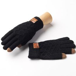 Fingerless Gloves Realby heren winter warme pols touch screen handschoen luvas de inverno mannelijke mitaine hommethermale zwarte wanten1
