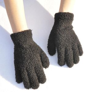 Gants sans doigts vente 2021 femmes hiver tricoté doigt complet chaud fille femme solide laine mitaines Pompon magique élastique C48