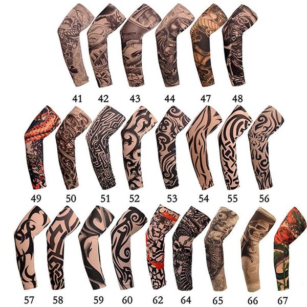 Guantes sin dedos Calentador de brazo de verano para hombres Protección unisex Flor Ciclismo Deportes al aire libre Sol Manga de tatuaje Viajes Pesca Sin dedos