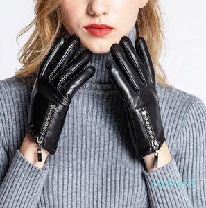 Vingerloze handschoenen Sumusan Dames Touchscreen Echt leer Zwart Winter Dikke warme dame Waterdichte geitwanten
