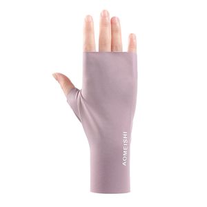 Gants sans doigts Gants de protection solaire Glace Soie Protection UV Été Antidérapant Respirant Pare-soleil Conduite Tram Vélo Hommes Et Femmes Gants D'écran 221203