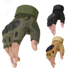 Fingerless Gloves Tactical Hard Knuckle Half Finger Gloves Heren Army Militaire gevechten Jacht schieten AirSoft Paintball Duty - Fingerless 230811