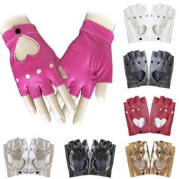 Vingerloze handschoenen TheFound Fashion Dames Dames Half Vinger Solid PU Lederen Palm Driving Show