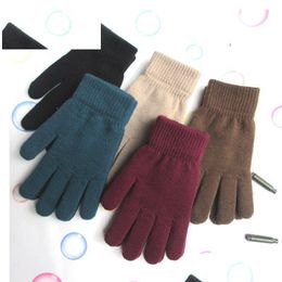 Vingerloze Handschoenen Groothandel Winter Warme Handschoenen Verdikt Plus Veet Elastisch Gebreid Vijf Vinger Magische Wanten Drop Delivery Fashion Acc Dhhso