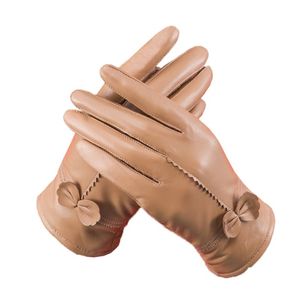 Gants sans doigts en cuir d'agneau véritable pour femme, mitaines en peau de chèvre de haute qualité, en velours, thermique, tendance, hiver