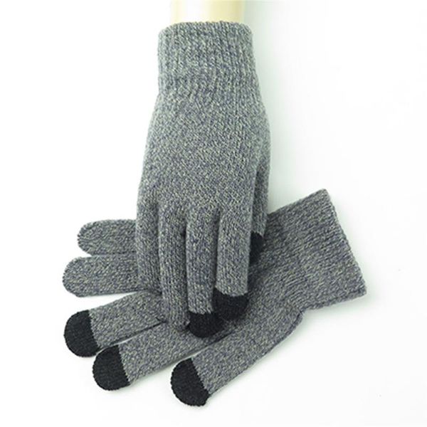 Guantes sin dedos Mujeres Hombres Multifunción Estiramiento Punto Pantalla Crochet Dedo completo Invierno Sólido Suave Manopla cálida