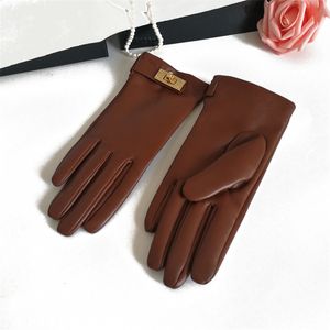 Fingerless Gloves dames dames echt lederen zwart touchscreen schapenvacht met slotontwerp 221203