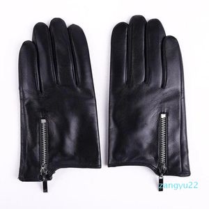 Vingerloze handschoenen Dames Touchscreen Echt leer Zwart Winter Dikke warme dame Waterdichte antislip geitwanten