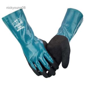 Guantes sin dedos Wonder Grip WG-528L Guante de trabajo de seguridad anticorte de tubo largo a prueba de aceite Guantes impermeables L231017