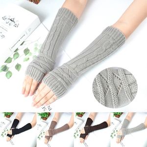 Mitaines sans doigts pour femmes, gants tricotés, Anime, chauffe-bras, manches de poignet, cheville, Harajuku, hiver