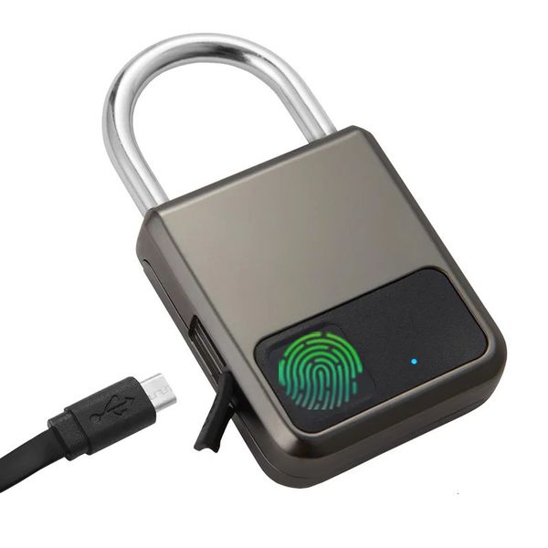 Empreinte digitale étanche étanche Smart Keyless Security Locker Empreinte digitale Lock antivol USB Charge pour les bagages de casier de gymnase de vélo 240422