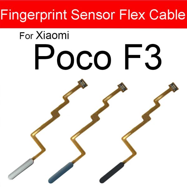 Câble flexible du capteur d'empreinte digitale pour Xiaomi POCO X3 Pro F3 Pro M3 Pro pour Redmi 9T Home Key Touch Touch ID Impreinte digitale avec bouton d'alimentation