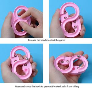 Vingertopp Toy 88 Stalen Bal Track Game Finger Stress Relief Decompressie Mini Hand Oog Coördinatie Training Palm Toys Gyro Puzzle