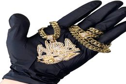 Finition Miami chaîne à maillons cubains lettre NRA pendentif collier or argent plaqué hommes Hip Hop bijoux cadeau 2945315