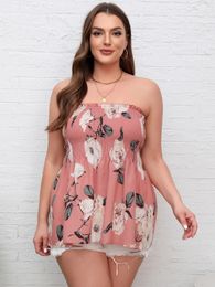 Finjani Cami vestido de verano de talla grande para mujer, ropa con estampado Floral, vestido camisola de tubo, vestidos con dobladillo estilo playa para mujer 240129
