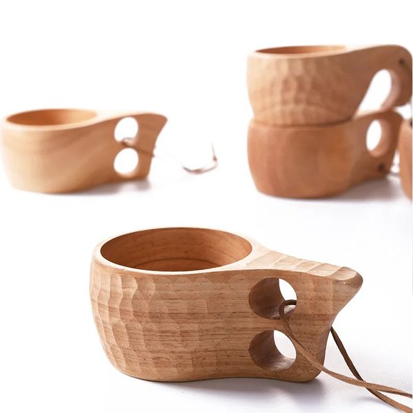 Finlande Portable Café Masse en caoutchouc Handle de bois à deux trous Croche de vache Crochet JUI JUICE THE MAIS