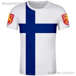 FINLANDE t-shirt gratuit nom personnalisé numéro fin t-shirt drapeau de la nation fi finlandais suédois suomi imprimer collège po bricolage pays vêtements 220702