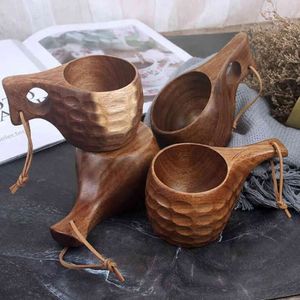 Finland schildpad houten houten acacia shell met handvat koffie kantoor waterbeker en
