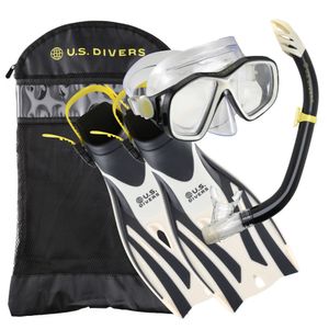 Palmes Gants U S Divers DZQ Ensemble de plongée en apnée pour adulte Masque tuba et sac d'équipement inclus Grand X Grand Sable Noir 230705