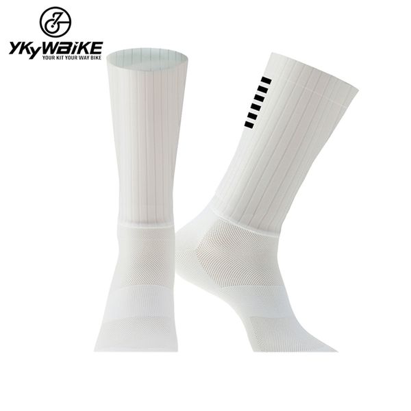 Guantes de aletas Ykywbike Anti Slip Silicone Aero Calcetines Whiteline Ciclismo Calcetines Hombres Bicicleta Deporte Running Bike Calcetines 220830