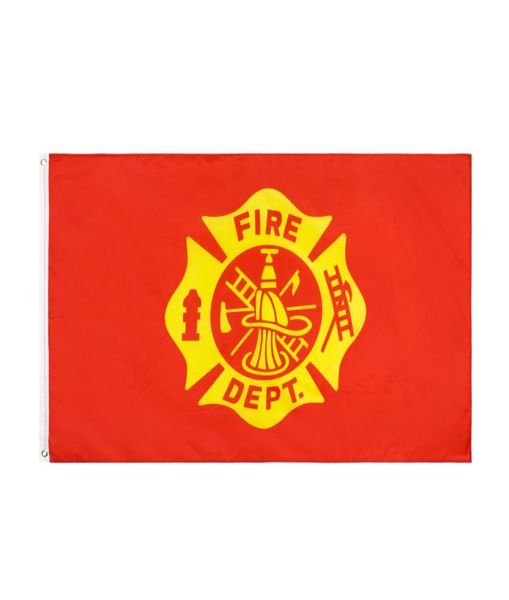 Drapeau du département d'incendie entier 3x5 ft 90x150cm Banner en polyester à double couture pour décoration8198647