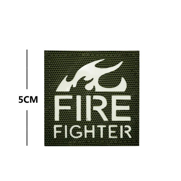 Fire Mini Reflective Magic Sticker Glow dans le Dark Firefighter Fire Fighter Rescue Team Tag Sweet Tactical Patch pour les vêtements