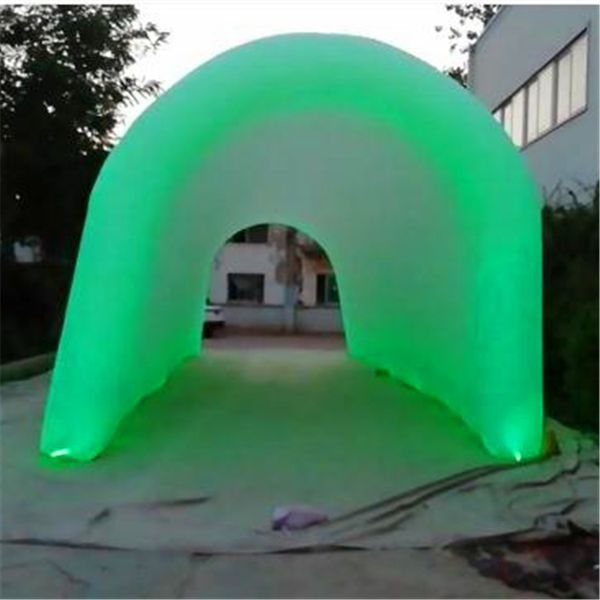 Tunnel gonflable blanc de taille adaptée aux besoins du client par matériel ignifuge avec la bande de LED et le ventilateur de la CE pour la décoration de partie