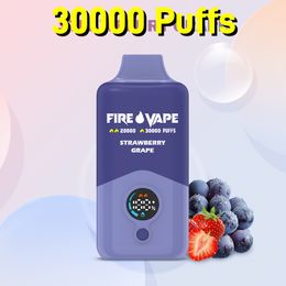 Fire Puff Vape 30000 15000 Puffes 30ml Vaporisateur jetable à puissance réglable e-liquide 2% 3% 5% chariots préfabillés Lock Boule à double file