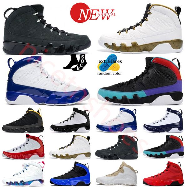 Fire Red Jumpman 9 Basketball 10 University Blue Chaussures Space Jam 9s Barons Black Gum Bred Stealth Cement Steel Grey 10th Anniversary Ovo Black Baskets formateurs