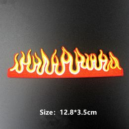 Fire The Flame Red Patch iron on Transfer para ropa bordado insignia apliques DIY pegatinas suministros de costura 3339