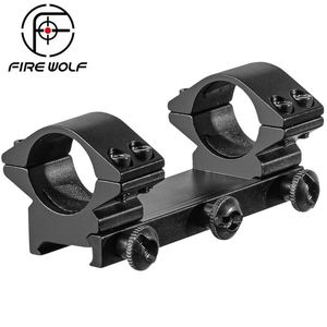 FIRE WOLF 1 pulgada One Piece Dual Scope Mount Low Profile 25.4mm Rings fit 20mm Rail Rifle Scope Mount