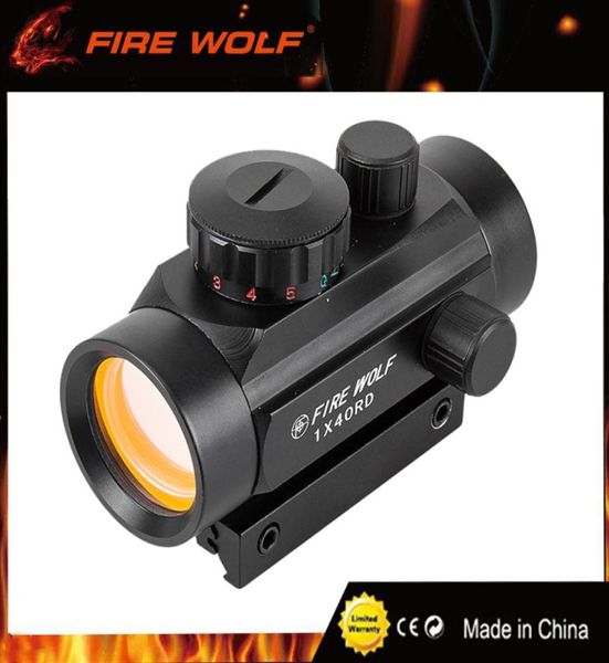 FIRE WOLF-mira telescópica holográfica táctica para caza, visor óptico de puntos rojos y verdes, ajustable, 1x40, 1936766