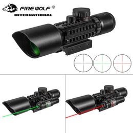 FIRE WOLF 3-10x42 Holographic Sight Hunting Scope Outdoor Richtkruis Sight Optics Sniper Herten Scopes Tactical M9 Model Riflescope-Rood