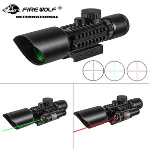 FIRE WOLF 3-10x42 Holographic Sight Hunting Scope Outdoor Reticle Sight Optics Sniper Deer Scopes Tactical M9 Model Riflescope-Green