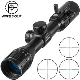 FIRE WOLF 3-9x32 AO lunette de chasse tactique vert croix rouge télémètre illuminé réticule optique vue