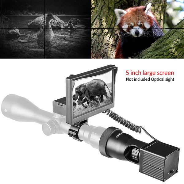 Fire Wolf 850nm lampe de poche infrarouge 5 pouces LCD Vision nocturne chasse en plein air optique vue tactique lunette de visée caméras