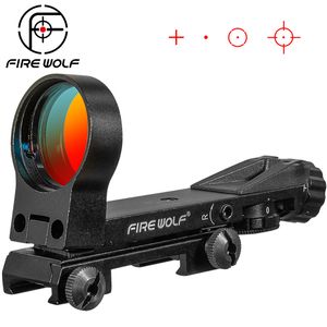 FIRE WOLF Multi Richtkruis Red Dot Sight Optische Scope 1X30 Reflex Sight met 4 Verschillende Richtkruis Gun scope Voor Jacht